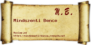 Mindszenti Bence névjegykártya